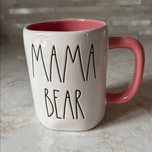 Rae Dunn Mama Bear Mug with Pink Interior
